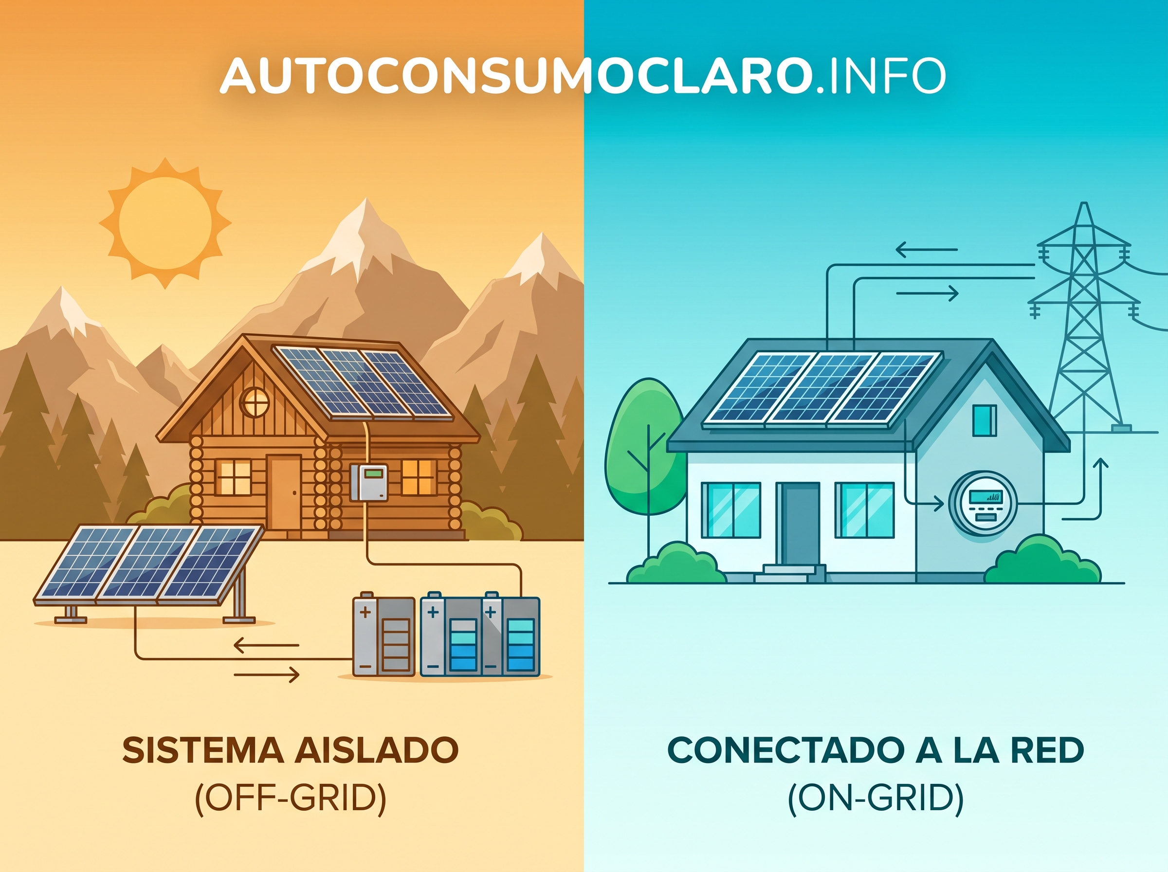 instalación solar aislada o conectada a red